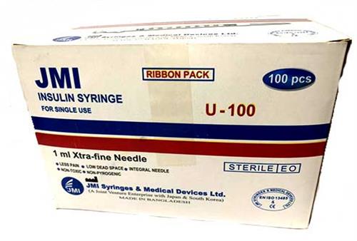 U100 Insulin Syringe 30G  (1 Box, 100Pcs)