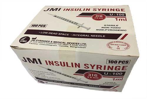 U100 Insulin Syringe 31G (1 Box, 100Pcs)